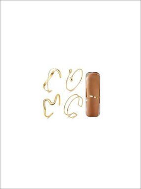 4PC Gold Alloy Arm Cuff Bracelet Set Adjustable Upper Arm Bangle Jewelry